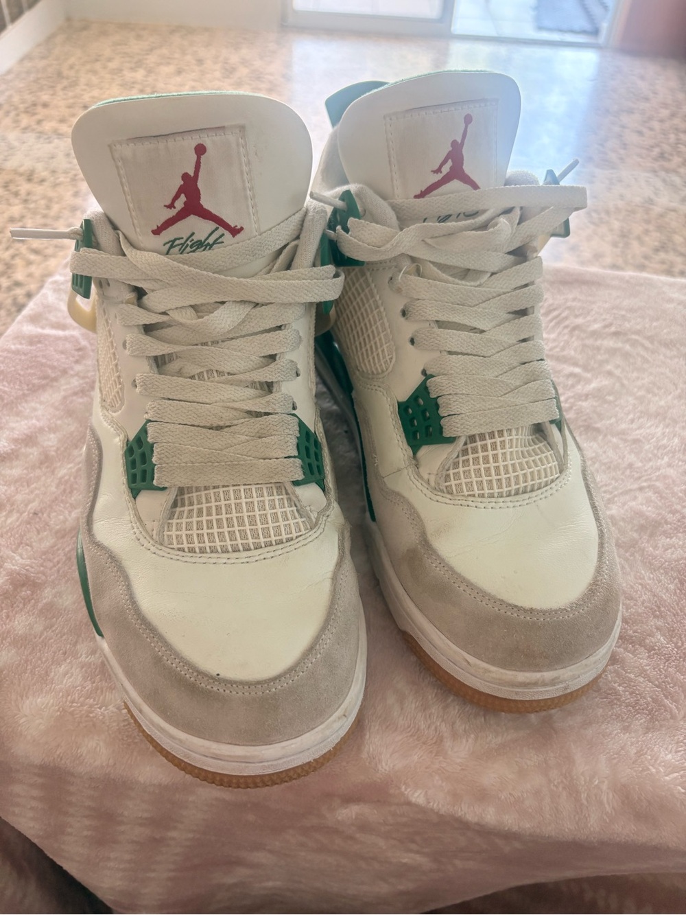 Jordan Men’s Sneakers in White, Green & Gum